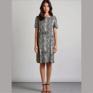 ALEXANDRA & OAK Above Knee Snake Print Shift Dress Women’s Large